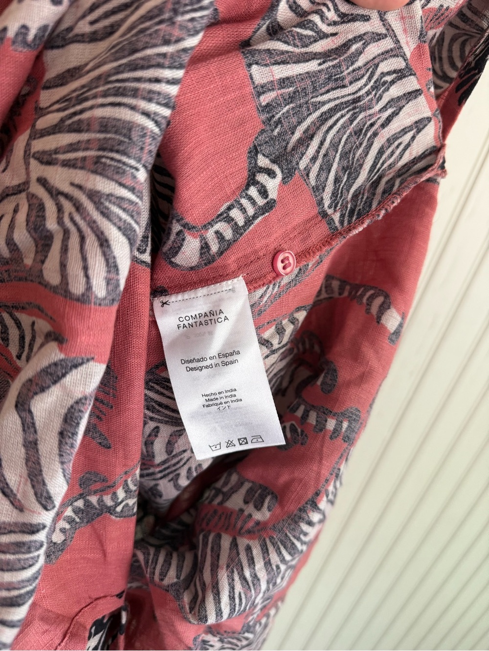 Compania Fantastica Pink Zebra Print Cotton Dress Size M - Picture 4 of 6